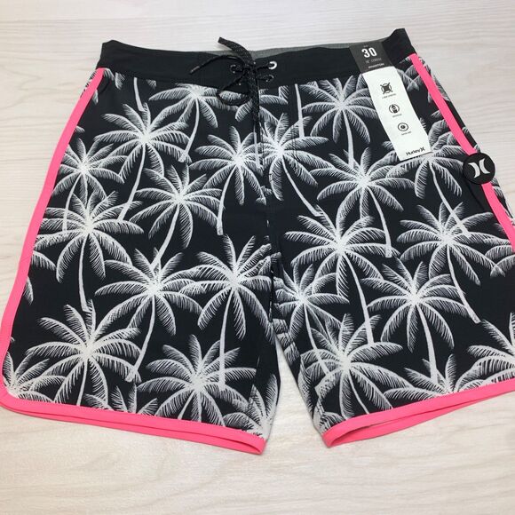 Hurley Board Shorts Men’s Size 30 Phantom Classic Swim Surf Trunks Stretch Palm - Picture 1 of 8